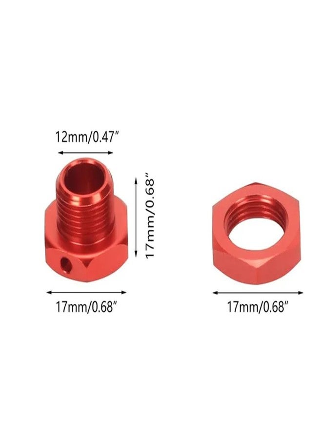 UURCSKY Aluminum 17mm Hex Wheel Nuts Adapter for Arrma 6s BLX Infraction Limitless Mojave Typhon hopups Upgrade Parts 4 pcs/Set(Red) - Image 2